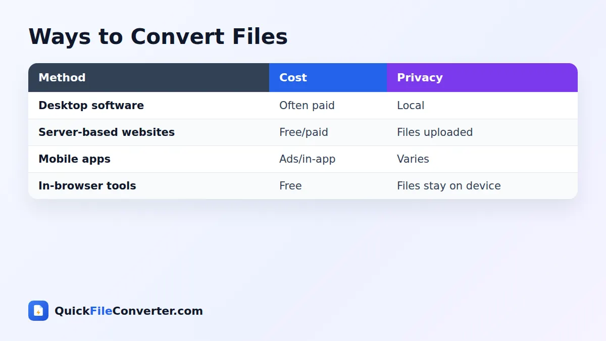 Ways to convert files online compared