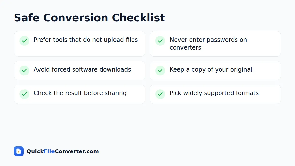 Checklist to convert files online safely